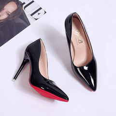 Nightclub High Heel Pointed Toe Stiletto Red Bottom Fashion Women's Shoes Shallow High Heels Red Bottom High Heels Lolita Shoes