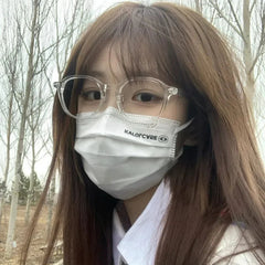 INGVN Korean Transparent Glasses Frame Women Lovely Plain Glasses Men Eyewear Cute Decorative Computer Glasses