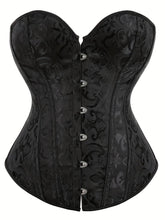 Vintage-Inspired High Support Jacquard Corset Shapewear - Tie Back, Lace Up, Belly Control, Tummy Flattening, Smoothing Body Shaper for Women - Polyester, Fall and Winter Essential, No Padding, Knit Fabric