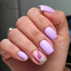 24Pcs Purple Y2K Press on Nails Star Diamond Designs Full Cover Fake Nails Long Coffin Acrylic False Nails for Women 2023 New