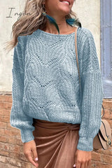 Ingvn - Casual Solid Hollowed Out O Neck Tops