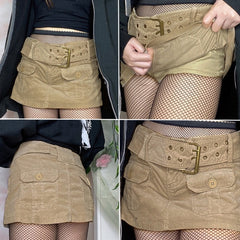 Streetwear Denim Mini Skirts Women Harajuku Vintage Casual Hight Waist Sexy Lady Clubwear Kawaii Clothes Short Skirts