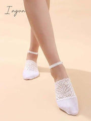 Ingvn - Casual Split-Joint Lace With Beads Socks Accessories