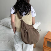 Ingvn New Folded Nylon Crossbody Bag Fashionable Korean Edition Casual Style Shoulder Bag Shrink Large Capacity Commuter Folded Bag