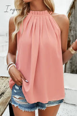 Ingvn- Casual Solid Fold Half A Turtleneck Tops