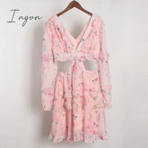 Ingvn - Fannic Summer Beach Mini Dress Woman Spaghetti Strap Cross Backless Sexy Deep V Print Bodycon Vestidos Fashion Short Dress