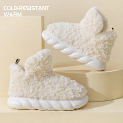 Ingvn Cotton slippers for women's autumn and winter home use, new indoor plush bags with warm heels for external wear