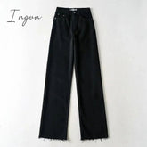 Ingvn - Casual Fashion Straight Leg Women's Jeans Denim Bottom Harajuku Boyfriend Long High Waist Baggy Jeans Fall Pants