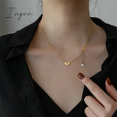New Fashion Simple Golden Heart Pendant Zircon Tassel Adjustable Necklace for Women Sweet Elegant Party Jewelry Gifts
