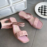 Woman Slippers With Heel Summer Open Toe Slides Outside Shoes For Women Wedge Job Sandals Stylish Waterproof Luxury B