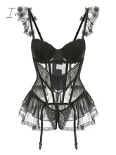 Ingvn - New Years Eve Dresses For Women Fairy Lace Mesh Sexy Black Mini Tank Summer Beach Dress Elegant Ruffles Tops Autumn Sweet Korean Women