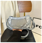 Ingvn Laser Silver Shoulder Bag for Women Designer Casual Fashion Transparent Lolita Ita Bag Jk All-match Chain Y2k New Handbag
