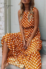 Ingvn - Polka Dot Round Neck Dress(5 colors)