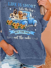 Ingvn - Women's Hoodie Sweatshirt Pullover Fashion Black Blue Dog Casual Hoodie Long Sleeve Top Micro-elastic Fall & Winter
