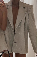 Ingvn - Sexy Glitter Sleeveless Crop Top Two Piece Pants Set Women Summer High Waist Pants Set Bodycon Straight Trouser Suits