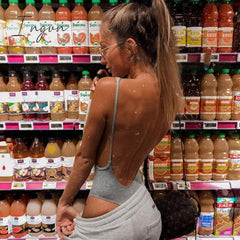 Ingvn - New Summer Women Sexy Bodysuit Spring Fashion Casual Backless Spaghetti Strap Black Bodysuit Body Tops For Women Short Jumpsuit