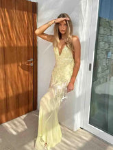 Sexy Sequin Halter Backless Shiny Long Dress Women's Sleeveless V Neck Chic Glitter Dresses Party Evening Vacation Holiday