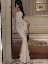 Women Fashion Sexy Bodycon Mermaid Dress Summer Elegant Strap Evening Party Robe Korean Female Solid Long Vestidos Dresses