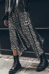 Ingvn - Casual Geometric Bronzing Asymmetrical Loose Type A Bottoms