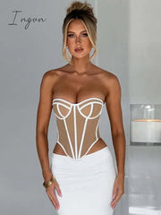 Ingvn - Strapless Sexy Club Party Tank Tops Women Vest Off-shoulder Sleeveless Corset Tops Female Fashion Skinny Crop Tops 2023