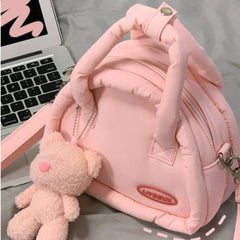 INGVN Sweet Cute Handbags for Women Fluffy Soft Clouds Casual Crossbody Bag Harajuku Style Summer New Fashion Shoulder Bag
