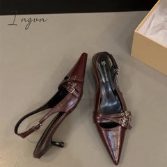 Formal High Heeled Sandals for Woman Concise Office Lady Slingbacks Stilettos Sexy Pointed Toes Summer Chic Ladies Mules Shoes