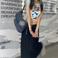 Ingvn Hello Kitty Vintage Shoulder Bag for Women Y2k Denim American Style Original Armpit Bag Literary Harajuku Fashion Handbag