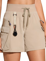 Breathable Womens Quick-Dry Cargo Shorts - Lightweight with Spacious Side Pockets for Active Outdoors