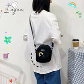 Ingvn - Women's Single Shoulder Bag Fashion Solid Color Casual Handbag Outdoor rainbow Canvas Handbag Zipper Cross-body Bag