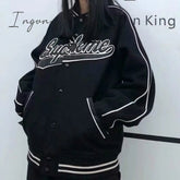 Ingvn - Letter Print High Street Long Sleeve Bomber Jacket Women Autumn New Fashion Brand Jacket Sports Coat Hip-hop Jacket Women
