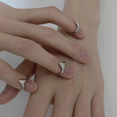 Ingvn 4pcs Knife Edge Metal Tail Ring Simple Personality Cool Opening Fashion Ring for Men Women Girls Men Party Jewelry New INS