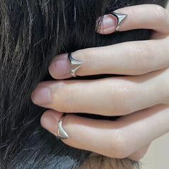 Ingvn 4pcs Knife Edge Metal Tail Ring Simple Personality Cool Opening Fashion Ring for Men Women Girls Men Party Jewelry New INS