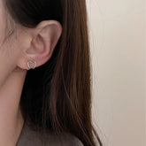 2023 Korea Silver Color metal Geometric Heart Ear Cuff Stackable Simple C-shape Ear Clip Earrings for Women Aesthetic Jewelry