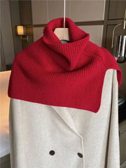 Ingvn - Women's Winter Korean Pullover Neck Warmer Solid Knit Scarf Snood Shawl Thick Warm Chic Coquette Trendy