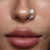Ingvn Colorful CZ Horseshoe Nose Rings Studs With 1pc Taper, 18G Stainless Steel Nose Studs, Lip Eyebrow Helix Ear Piercing