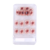 24Pcs/Box Sweet Short Round/Point Head False Nail Art Full Cover Detachable Artificial Fake Nails Ballerina Press on Nails Tips