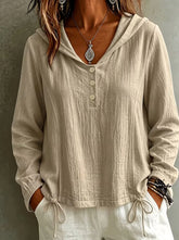 Ingvn Hoodies For Women Autumn Stylish Button Drawstring Casual Long Sleeve Hoodie Lightweight Hooded Sweat Shirts Tops