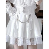 Ingvn Japanese Harajuku Sweet Lolita Short Sleeve Blouse Women Y2K Lace Bow Subcultural Cute Daily Streetwear Outfit