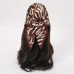 Ingvn 70x70cm Silk Scarf Silk Material Horse Pattern Neck Ties Handkerchief Style Leopard Print Horse Pattern Scarf Summer Season