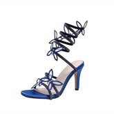 Ingvn Fashion Summer Crystal Embellished Butterfly Women Sandals Sexy Thin High Heels Party Prom Shoes