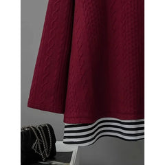 Ingvn Plus Size 1XL-5XL New Women's Casual Striped Long Sleeve Hoodies Pullover Both Comfort and Fashion Showcasing Youthful Vitality