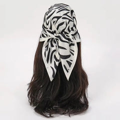 Ingvn 70x70cm Silk Scarf Silk Material Horse Pattern Neck Ties Handkerchief Style Leopard Print Horse Pattern Scarf Summer Season