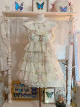 Ingvn Y2k Sweet Lolita Floral Mini Dress Outfits Women Japanese Vintage Ruffle Dress High Waist Kawaii Cute Casual Dress Chic