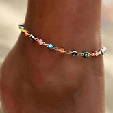 Ingvn 1pc Anklets Bracelets For Women Waterproof Women's Anklets Evil Eye Anklet For Women Anklet Silver Gold