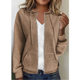 Ingvn Women's S-2XL size European and American women's zippered hooded cardigan long sleeved hoodie jacket Women's clothing