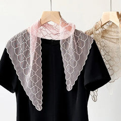 Ingvn - Fashion Vintage Lace Flower Hair Scarf Thin Chic Style Bandanas for Women Cute Bohemian Headband Pastoral Style