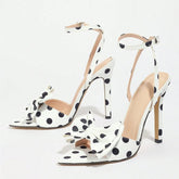 Ingvn - Summer Fashion Polka Dot Butterfly Knot High Heels Gladiator Sandals Women Peep Toe Buckle Strap Party Prom Ladies Shoes