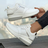 Ingvn Women's Breathable Casual Shoes Street Fashion Womens Sneakers Lace-up Comfortable Women Platform Shoes Zapatillas De Mujer