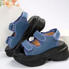 Ingvn Summer Women's Buckle Square Toe High Heel Sandals New Punk Gladiator Platform Chunky Heel Sandals for Women Dress Heeled Shoes