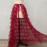 Ingvn Women Solid Casual Skirt Sweet Lolita Style Ruffle Balletcore Fairy Prom Party A Line Dresses Faldas Mujer